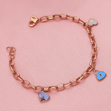 Rose Gold Locked In Love - Bracelet